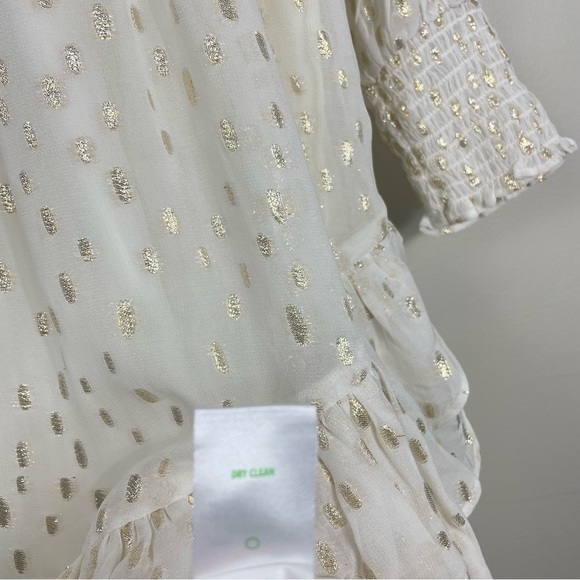 Lilly Pulitzer Cristiana Midi Dress Womens 8 Metallic Coconut Print Gold Ruffle - Picture 10 of 13